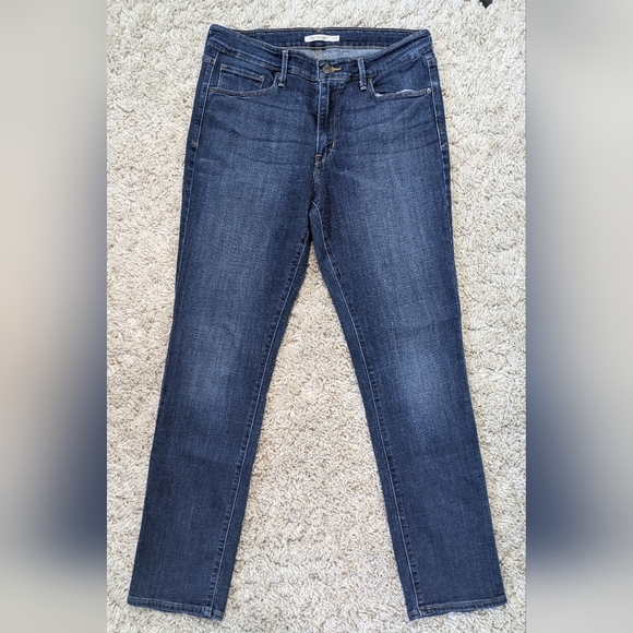 Levi's Women's Mid Rise Straight Leg Blue Jeans, Size 14 - Picture 2 of 5